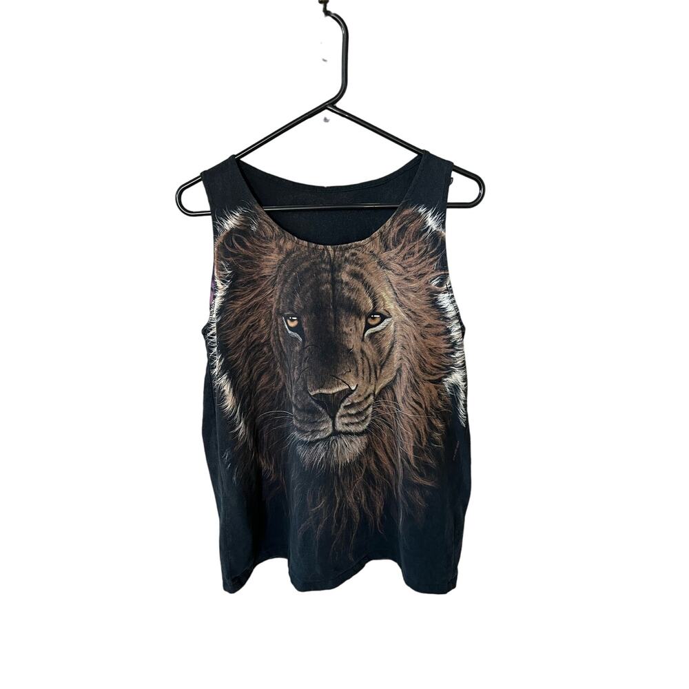 Vintage Liquid Blue graphic all over print lion t-shirt tank